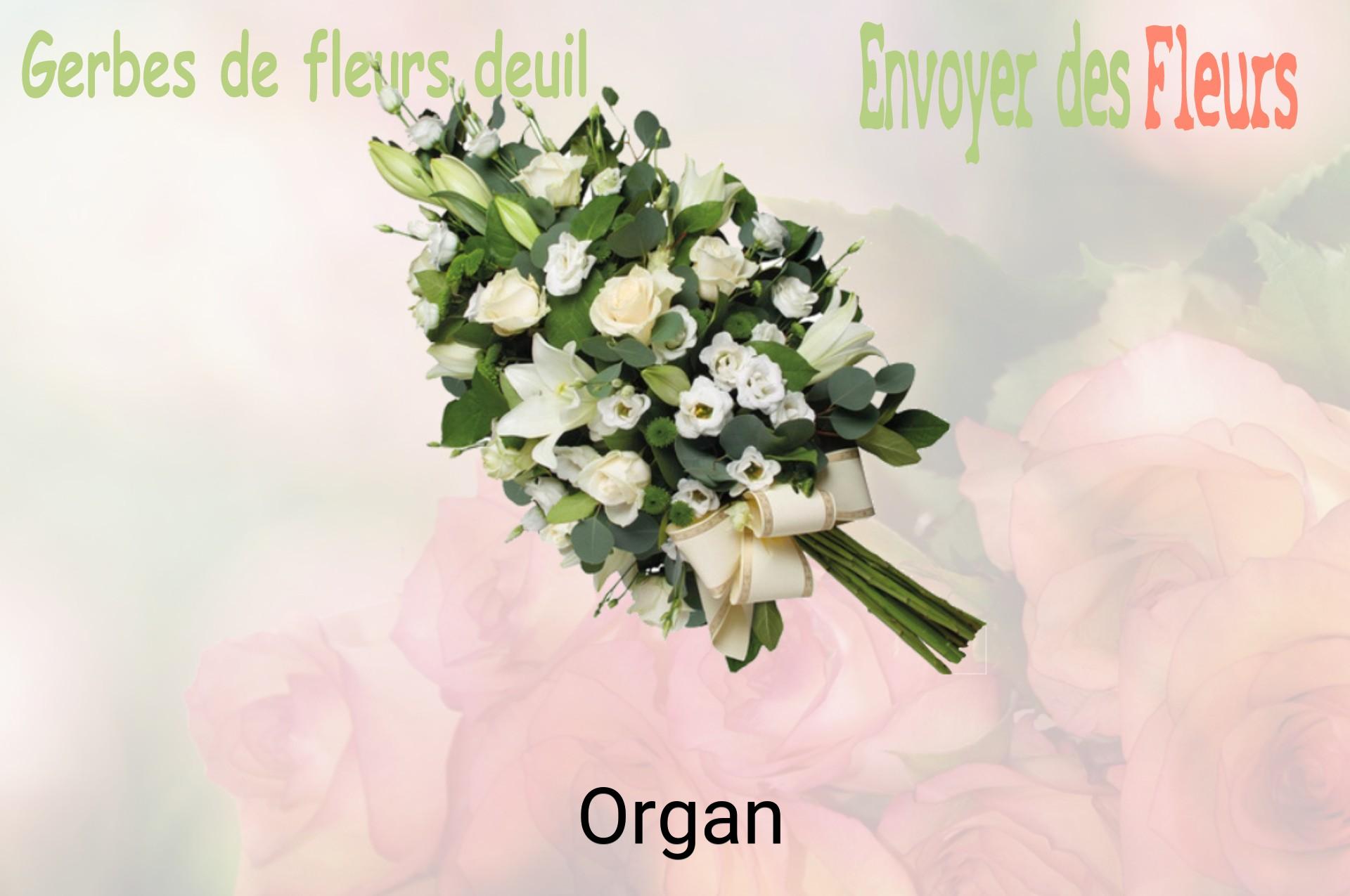 Gerbe de fleurs de deuil livrée à Organ